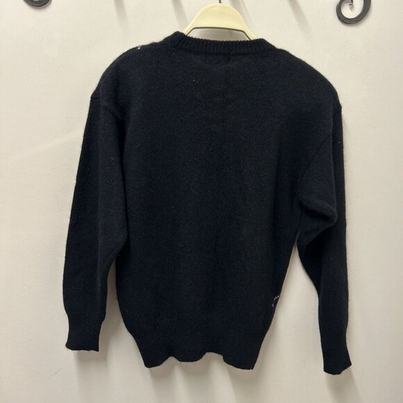Vtg Rafaella Argyle Sweater S Black Colorful Diamonds Angora Blend 80s Twee - Picture 6 of 8